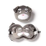 Puckator CUSH255 Travel Set Dog Squat Μάσκα και Μαξιλαράκι Ταξιδίου Γκρι 2