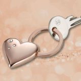 TROIKA KR15-32/RG Keyring Μπρελόκ Rosy Heart με Swarovski Ροζ Gold 3