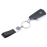 TROIKA KR24-05/VW Keyring Μπρελόκ Volkswagen Δερμάτινο Μαύρο 2
