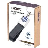 TROIKA KR24-05/VW Keyring Μπρελόκ Volkswagen Δερμάτινο Μαύρο 3