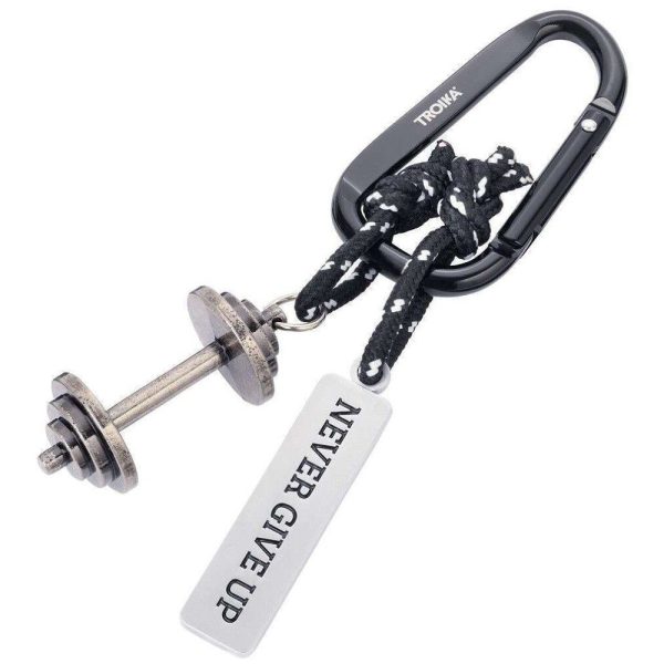 TROIKA KR24-09/BK Keyring NEVER GIVE UP Μπρελόκ Μεταλλικό Μαύρο.