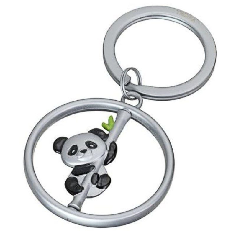 TROIKA KR25-08/MA Keyring SPINNING PANDA Μπρελόκ Ασημί TROIKA