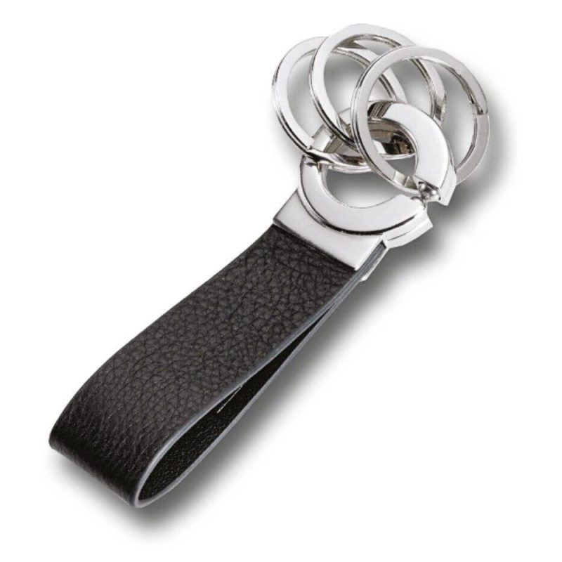 TROIKA KR8-02/LE Keyring KEY-CLICK Μπρελόκ Δερμάτινο Μαύρο TROIKA