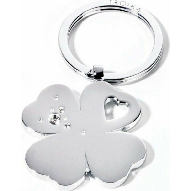 TROIKA KR9-30/CH Keyring Μπρελόκ Clover με Swarovski TROIKA