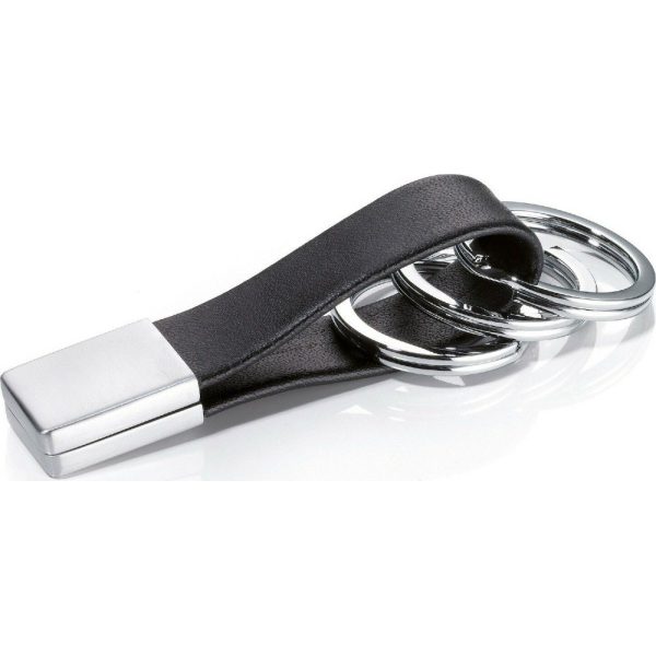 TROIKA KRG649/LE 3Keyring TWIST LOCK Μπρελόκ Δερμάτινο Μαύρο