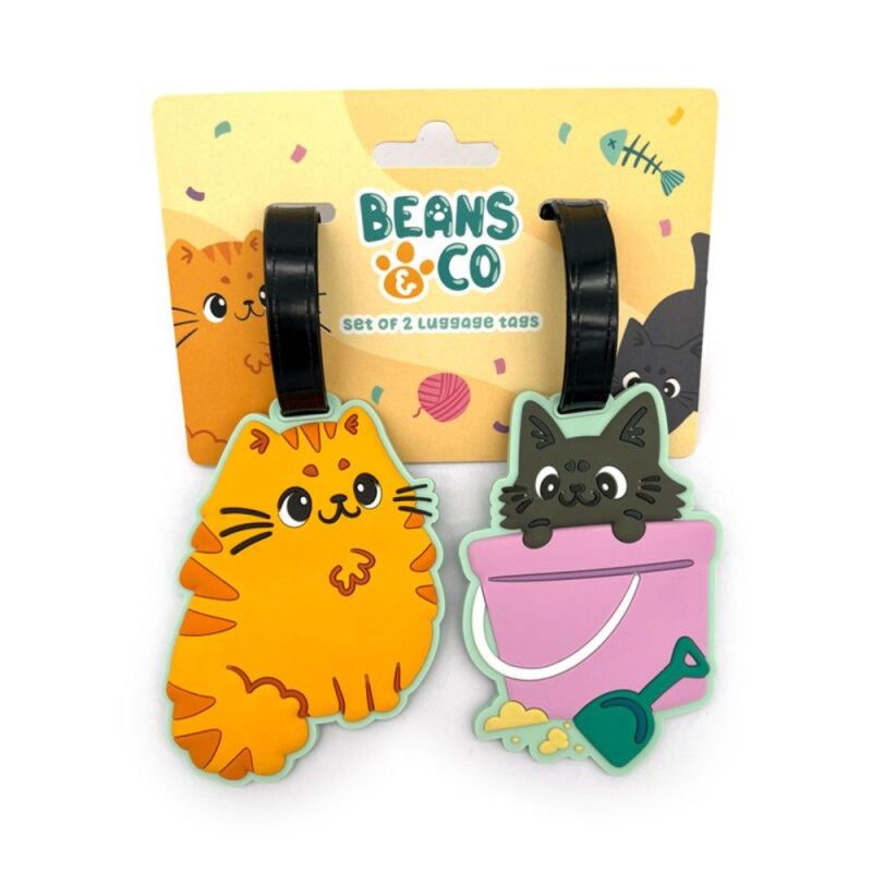 Puckator LUT47 Δύο Ετικέτες Βαλίτσας Beans & Co Cats Puckator