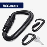 TROIKA KAR12/BK KARABINER Γάντζος αλουμινίου Μαύρος 4