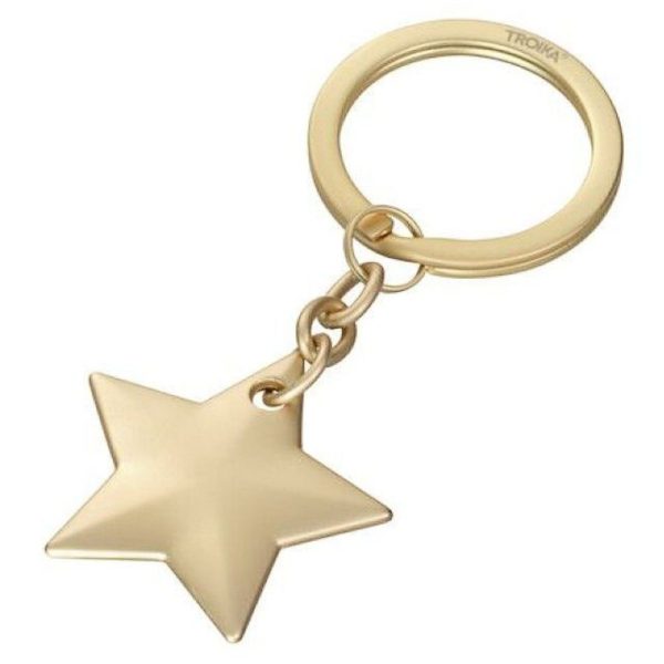 TROIKA KR25-07/GO Keyring GOLDEN STAR Μπρελόκ Αστέρι Χρυσό