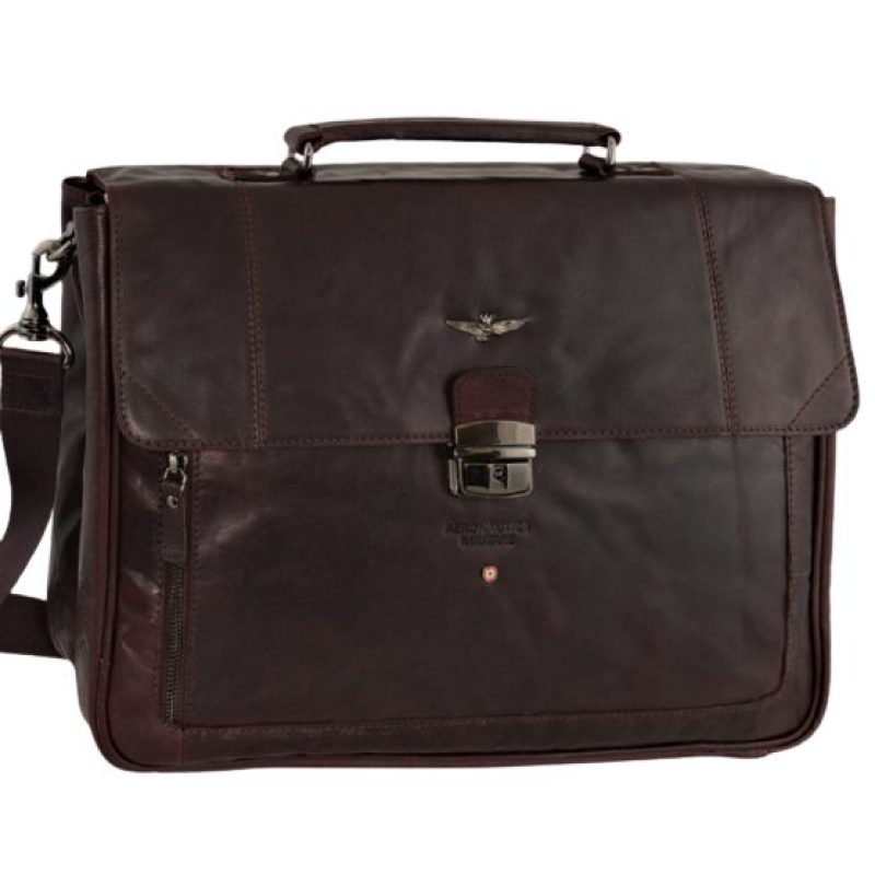 Aeronautica Militare ΑΜ-304 Δερμάτινος Χαρτοφύλακας brown Aeronautica militare