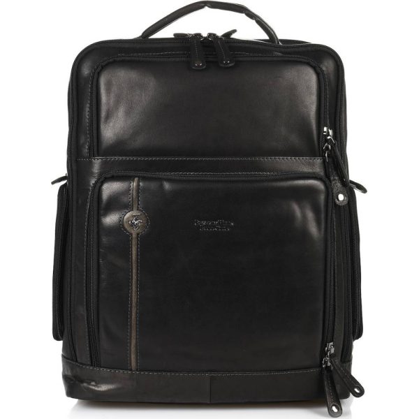 Beverly Hills Polo Club BH-385 Δέρμα Τσάντα πλάτης μαύρη