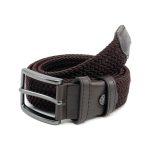 Legend Accessories LGD-16 Ελαστική Πλεκτή Ανδρική Ζώνη Δερμάτινη Καφέ 3