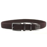 Legend Accessories LGD-16 Ελαστική Πλεκτή Ανδρική Ζώνη Δερμάτινη Καφέ 2