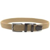 Legend Accessories LGD-162 Ελαστική Πλεκτή Ανδρική Ζώνη Δερμάτινη Golden με Καφέ 2