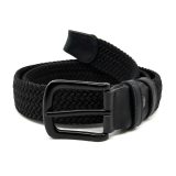 Legend Accessories LGD-18-01 Ελαστική Πλεκτή Ανδρική Ζώνη Δερμάτινη Μαύρη 2