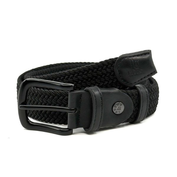 Legend Accessories LGD-18-01 Ελαστική Πλεκτή Ανδρική Ζώνη Δερμάτινη Μαύρη