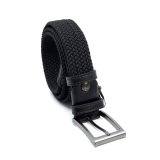 Legend Accessories LGD-18 Ελαστική Πλεκτή Ανδρική Ζώνη Δερμάτινη Μαύρη 4