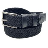 Legend Accessories LGD-18 Ελαστική Πλεκτή Ανδρική Ζώνη Δερμάτινη Μαύρη 1