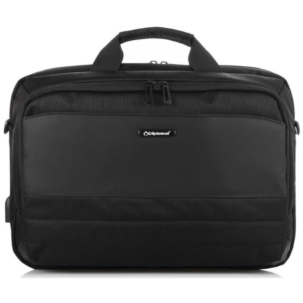 Diplomat Kingston Collection Τσάντα Ώμου / Χειρός 15.6"  KN94 Μαύρη
