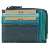 Δερμάτινη καρτοθήκη με φερμουάρ KION 17/4 ΜΠΛΕ 1