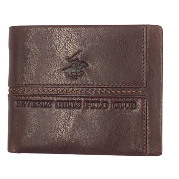 Beverly Hills Polo Club BH-1561 Δέρμα Πορτοφόλι μικρο καφέ
