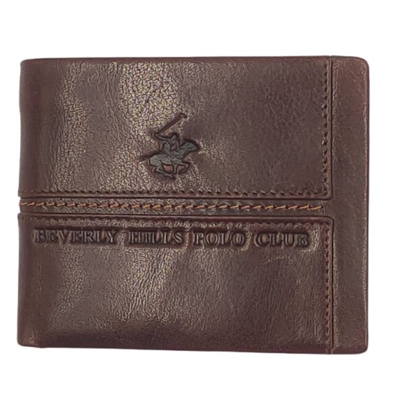 Beverly Hills Polo Club BH-1561 Δέρμα Πορτοφόλι μικρο καφέ Beverly hills Polo club