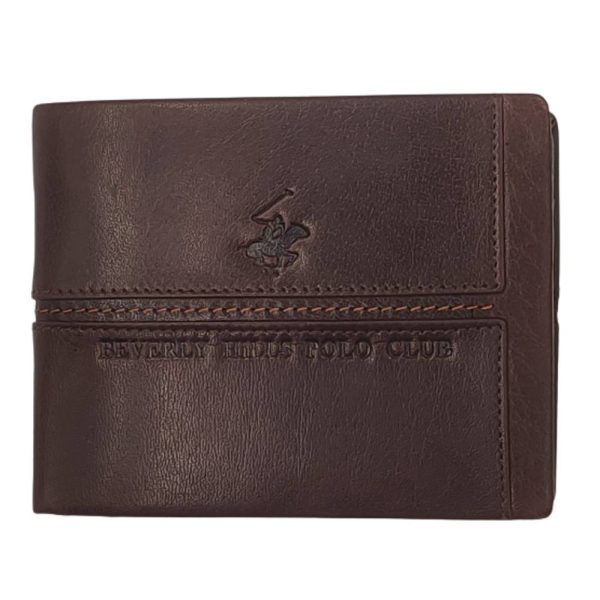 Beverly Hills Polo Club BH-1563 Δέρμα Πορτοφόλι καφέ