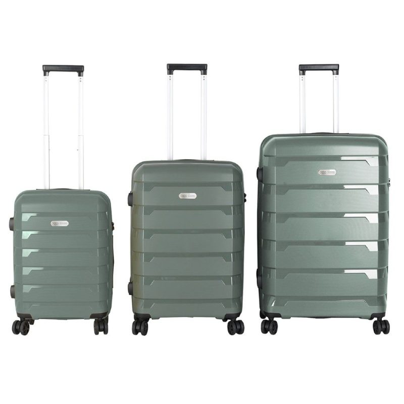 POLO 965005SET-6500 TOKYO Σετ 3τμχ Expandable Βαλίτσες Ταξιδιού S/M/L Πράσινες POLO